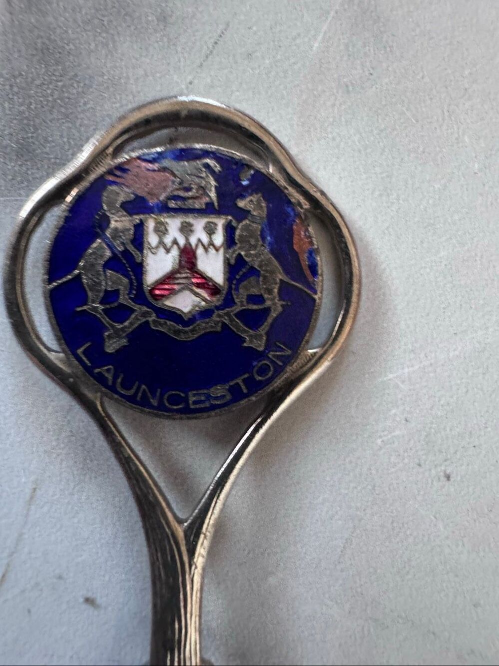 Launceston silver collectors spoon mini family crest